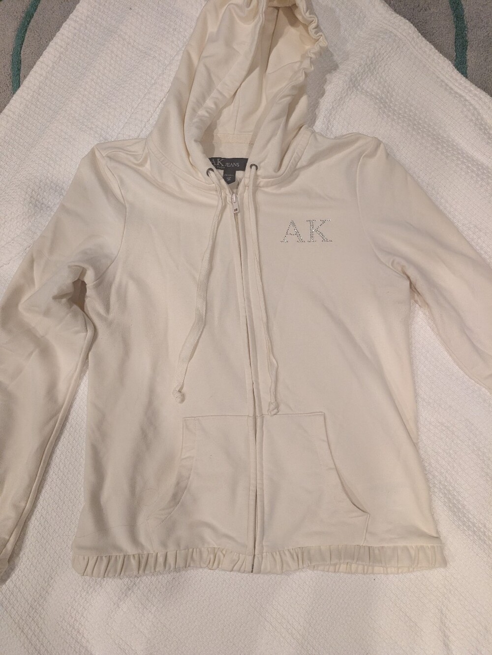 AK Ivory Zip-Up Hoodie Jacket With Matching Pants